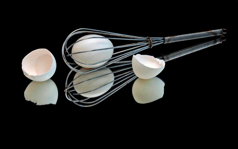 Whisk and eggs
