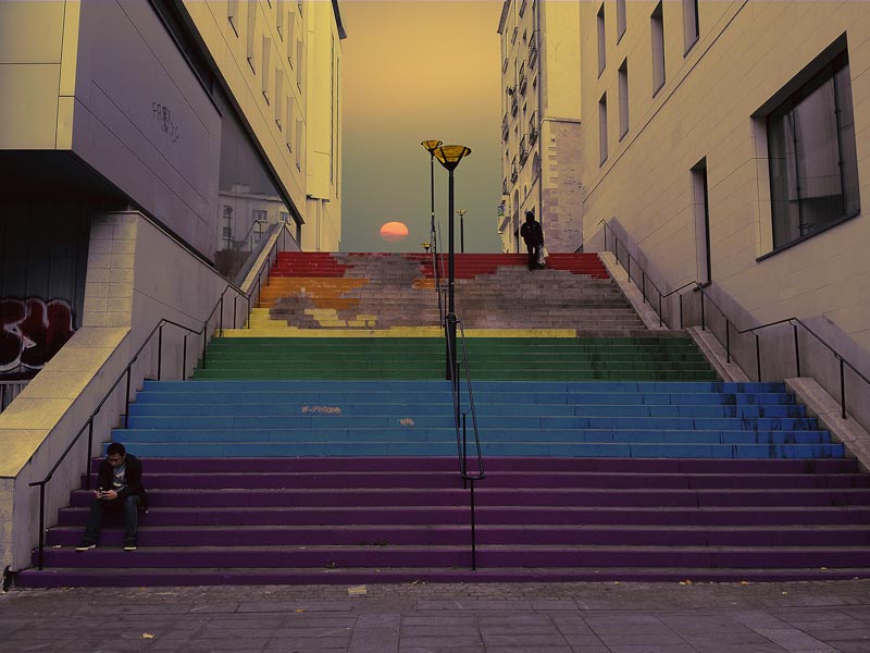 Colored stairs