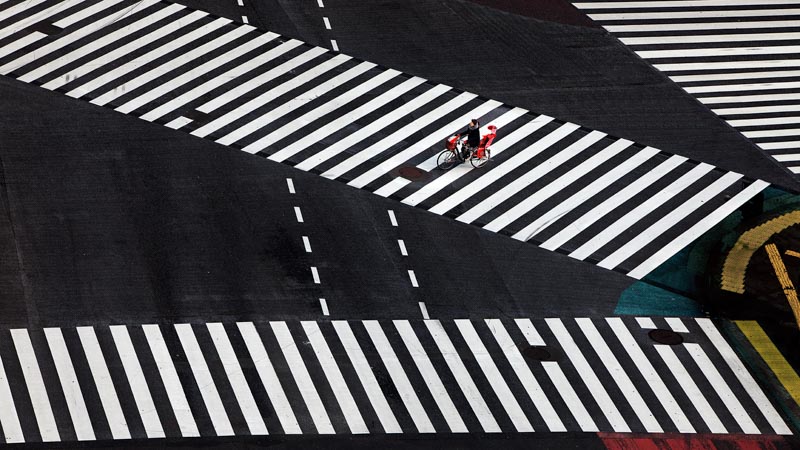 Pedestrian zebra line 9