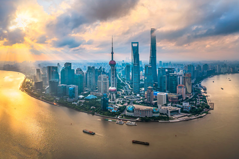 The morning glow of shanghai