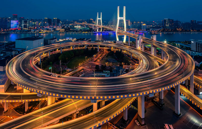 Intertwined dragon over pujiang