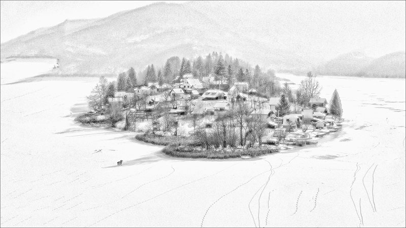 Foreland in the snow