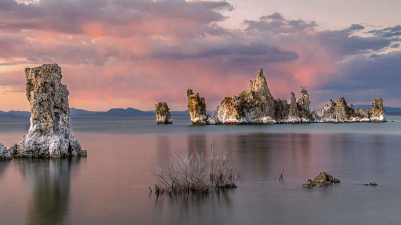 Tufa island at sunset